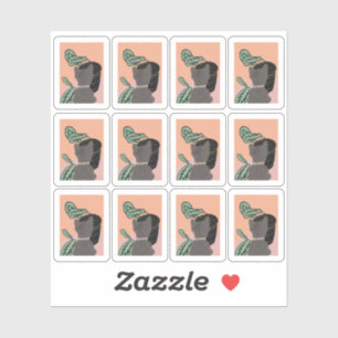 Adesivo Tabby Gato Engraçado Ver Plantas Quadro