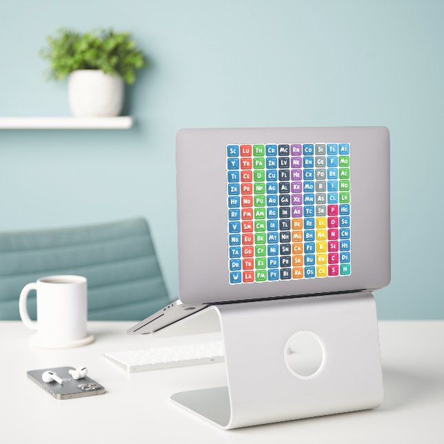 Adesivo Tabela Periódica dos Elementos 3 (Laptop na mesa)