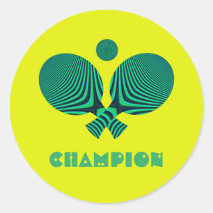 Adesivo Tabletennis campeão do estilo retrô amarelo da tei