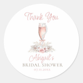 Adesivo Taça de Champanhe Boho Pérolas & Prosecco Chá de N