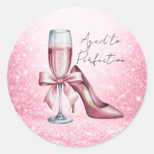 Adesivo Taça de Champanhe Rosa Envelhecida à Perfeição Ani