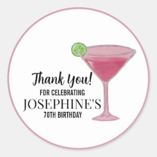 Adesivo Taça de Martini Personalizada Festa de Aniversário