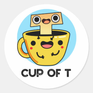 Adesivo Taça De T Engraçado Alphabet Tea Pun