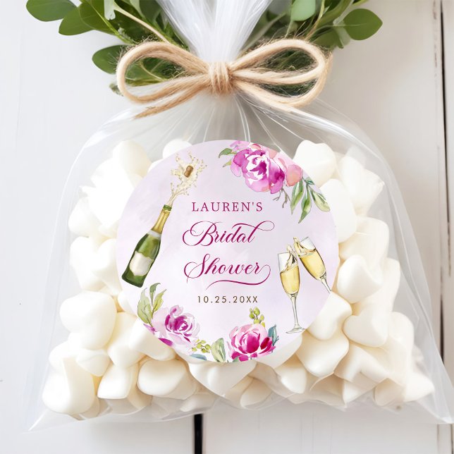 Adesivo Taca de Vinho Floral Chá de Noiva (Criador carregado)