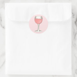 Adesivo Taça de Vinho Rosé Cor de Rosa Casamento Vinícola 