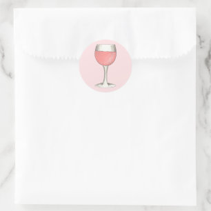 Adesivo Taça de Vinho Rosé Cor de Rosa Casamento Vinícola 