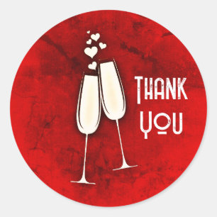 Adesivo Taças de Champanhe e Corações 