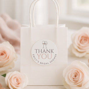 Adesivo Taças de Vinho Doodle Obrigada Chá de Noiva