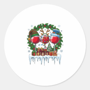 Adesivo Taças de Vinho Tinto de Natal Coroa de Azevinho Ne