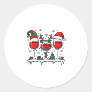 Adesivo Taças de Vinho Tinto de Natal Vetor de Férias