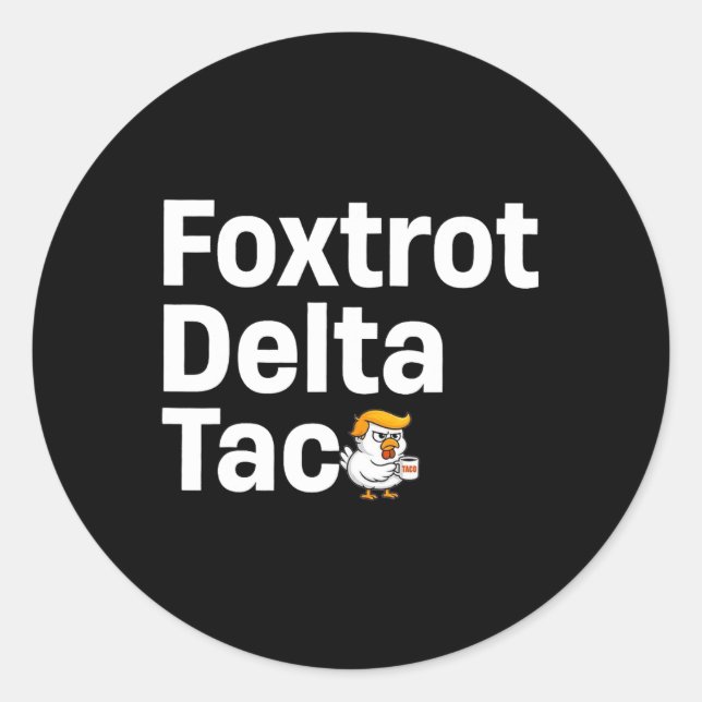 Adesivo Taco7 Delta Foxtrot Engraçado  (Frente)