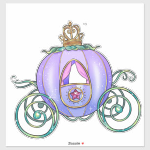 Adesivo Taco azul verde de ilustração da Princesa Carruage
