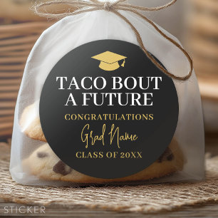 Adesivo Taco Bout um Futuro - Nome do Graduado Preto Doura