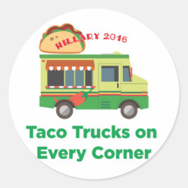 Adesivo Taco Caminhões em Cada Esquina: Hillary 2016 Stick