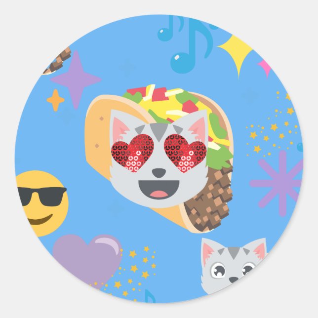 Adesivo taco cat emoji (Frente)