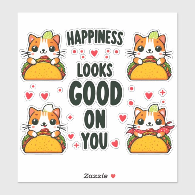 Adesivo Taco Cat: Uma Fusão Felina Culinária (Folha)