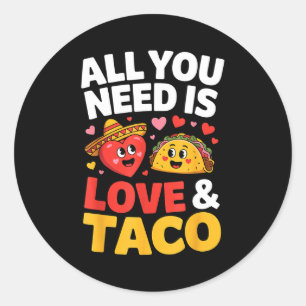 Adesivo Taco cinco de maio amor coração fofo chapéu comida