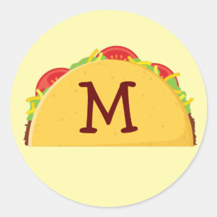 Adesivo Taco Cute Kids Name Envelope Seal Stickers