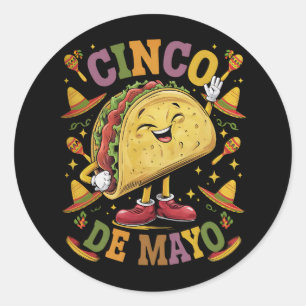Adesivo Taco Dançante Engraçado Festa Cinco De Mayo