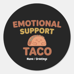 Adesivo Taco de Apoio Emocional Divertido Retro Kawaii Con
