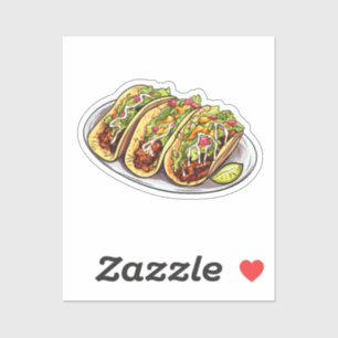 Adesivo Taco de desenho animado