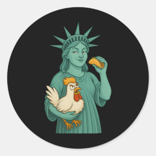 Adesivo Taco de Frango da Estátua da Liberdade Trump Sempr