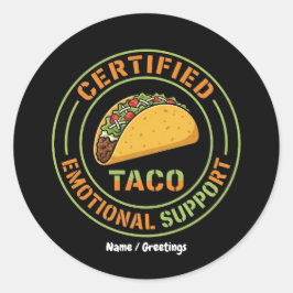 Adesivo Taco de Suporte Emocional Certificado Comida Diver