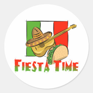 Adesivo Taco do tempo da festa, Sombrero, guitarra