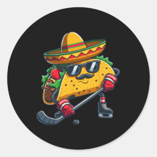 Adesivo Taco Ice Hockey Player Funny Cinco De Mayo