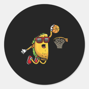 Adesivo Taco Jogando Basquete Cinco Crianças De Mayo Mexic