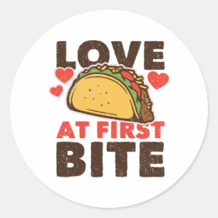 Adesivo Taco Love na primeira mordida