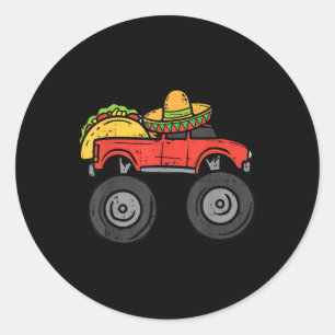 Adesivo Taco Monster Truck Sombrero Cinco De Mayo Mexicano
