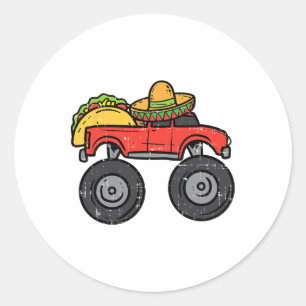 Adesivo Taco Monster Truck Sombrero Cinco De Mayo Mexicano
