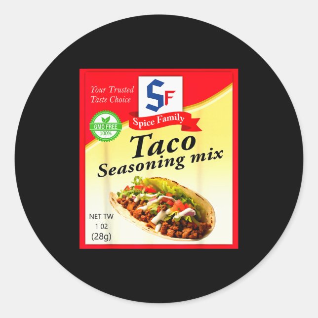 Adesivo Taco Seasoning Mix Funny Mexico Cinco De Mayo Grou (Frente)