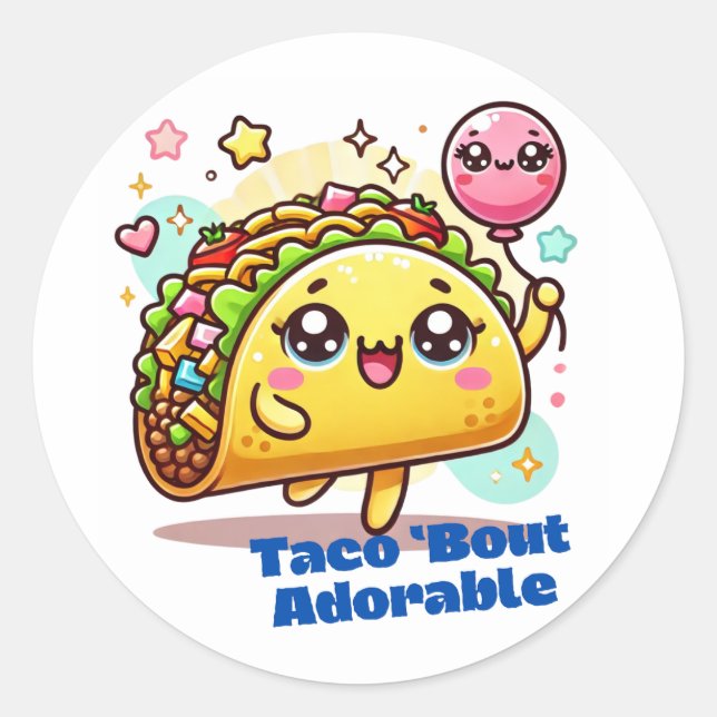 Adesivo Taco sobre Adorable Sticker, Taco Lovers Sticker (Frente)