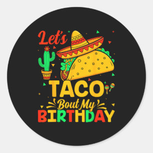 Adesivo Taco sobre o meu aniversário comida mexicana cinco