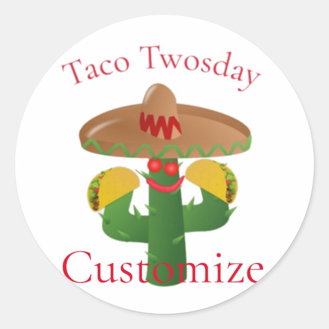 Adesivo Taco Terça-Feira Saguaro Cactus Thunder_Cove (Frente)