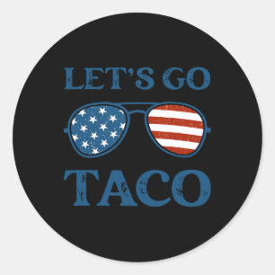 Adesivo Taco Trump 2025 Retro Sungles Vamos Engraçado Go T
