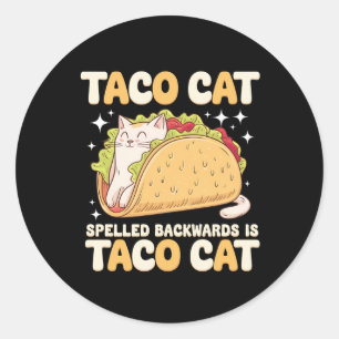 Adesivo Tacocat Escrito ao Contrário Taco Cat Mexicano