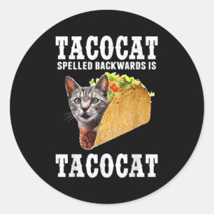 Adesivo Tacocat Ortografado Para Trás É Tacocat Funny Cat 