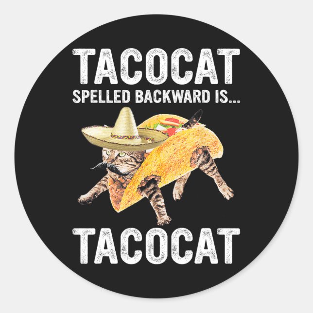 Adesivo Tacocat Ortografado Para Trás É... Tacocat Para Ta (Frente)