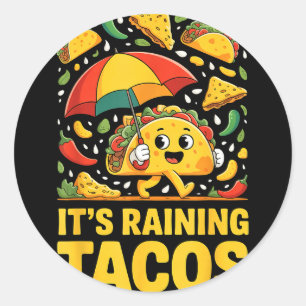 Adesivo Tacos chovendo guarda-chuva engraçado salsa nachos