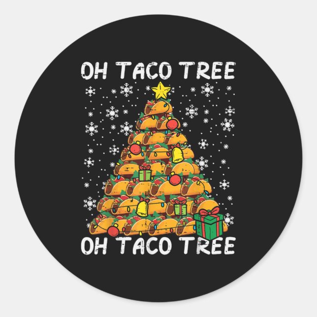 Adesivo Tacos Christmas Tree Funny Xmas Foodie Mexican Men (Frente)