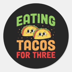 Adesivo Tacos De Comida Grávida Para Três Cin De Gravidez 