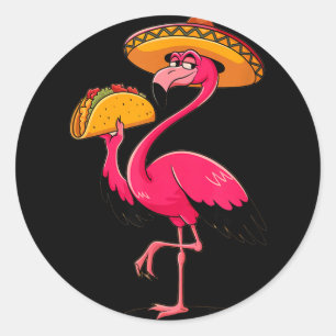 Adesivo tacos de flamingo mexicano fofos fiesta cinco de m