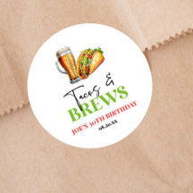 Tacos e cerveja Breer Glass Festa de aniversário
