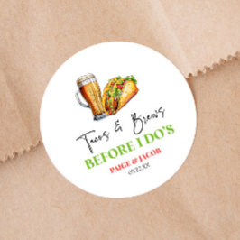Adesivo Tacos e Cervejas Antes do Sim! Jantar de Ensaios