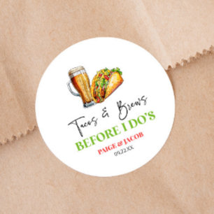Adesivo Tacos e Cervejas Antes do Sim! Jantar de Ensaios