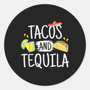 Adesivo Tacos Engraçados E Tequila Mexicana Sombrero Tee G