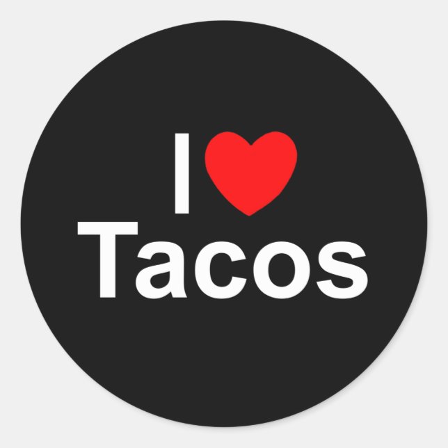 Adesivo Tacos I Love (Heart) (Frente)
